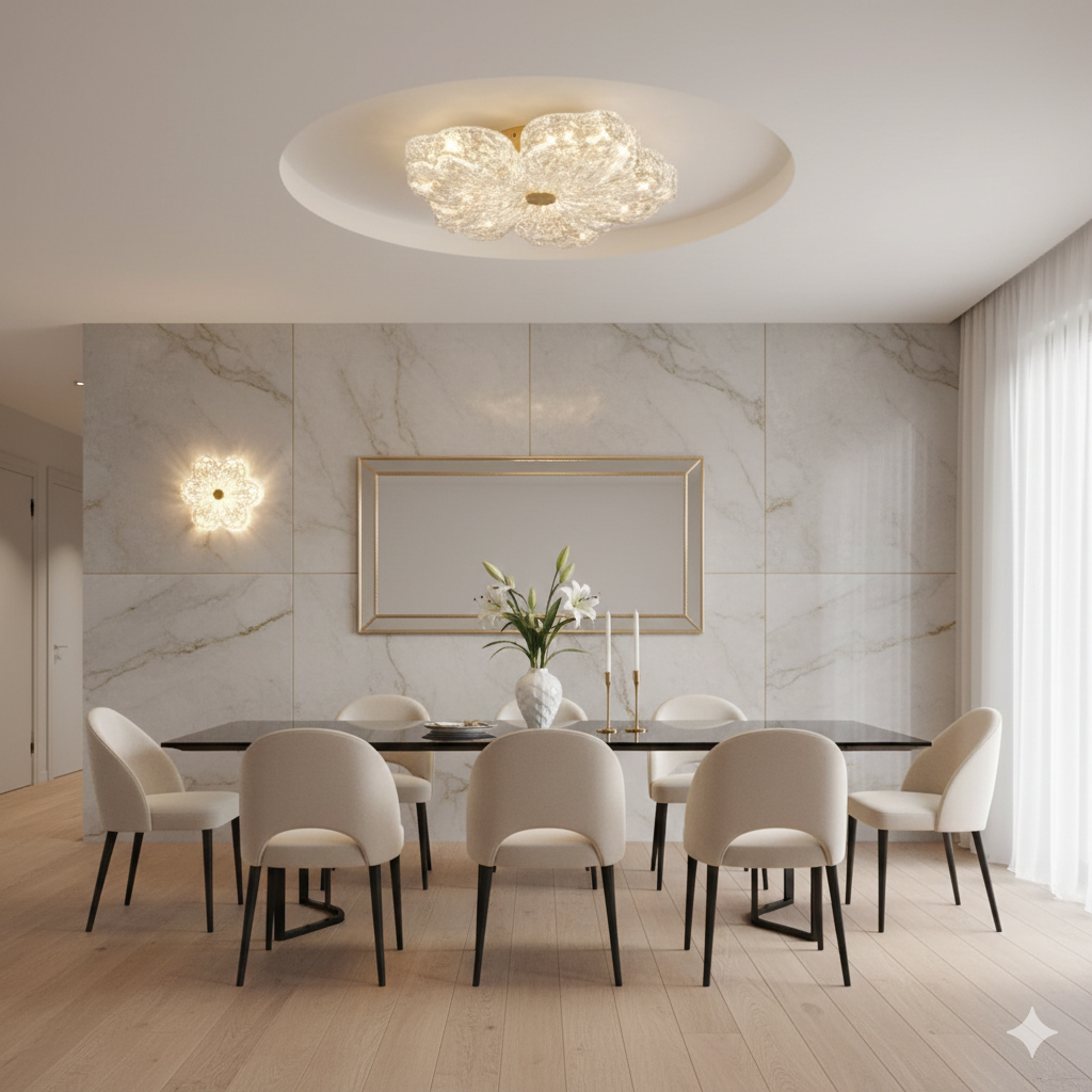 Luxury Gold Foil Resin Ceiling Pendant Lamp – Modern LED Light for Living Room & Bedroom