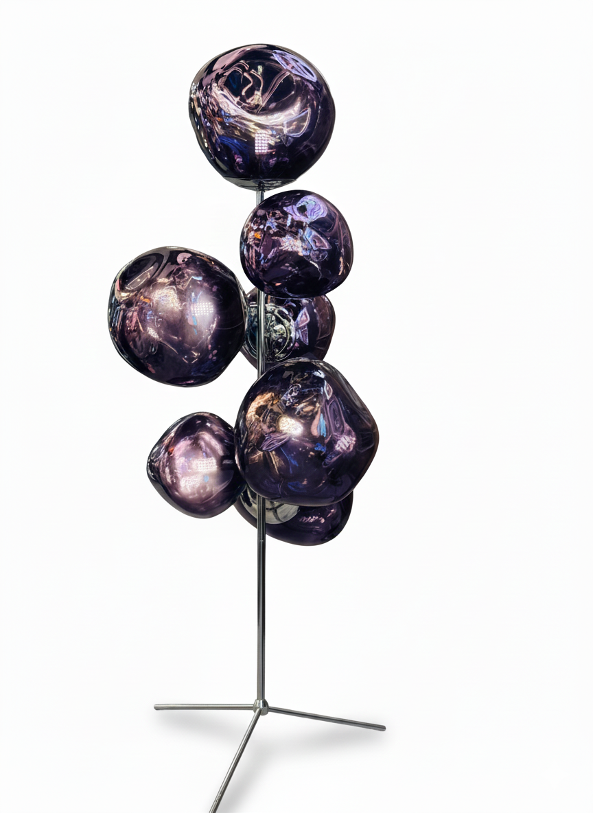 Modern Nordic Lava LED Floor Lamp – Tom Dixon Inspired Contemporary Standing Light with Acrylic Shades