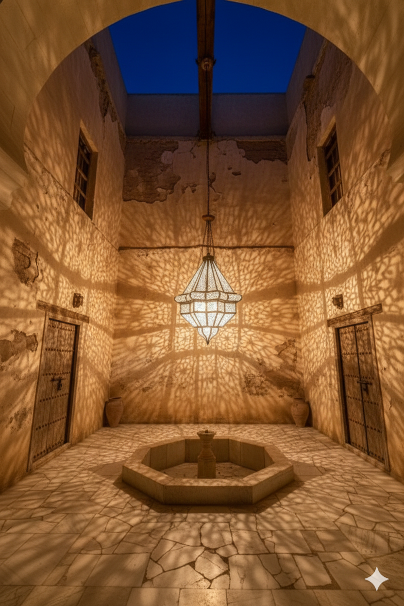 The Sultan’s Radiance – Hand-Etched Moroccan Brass Lantern