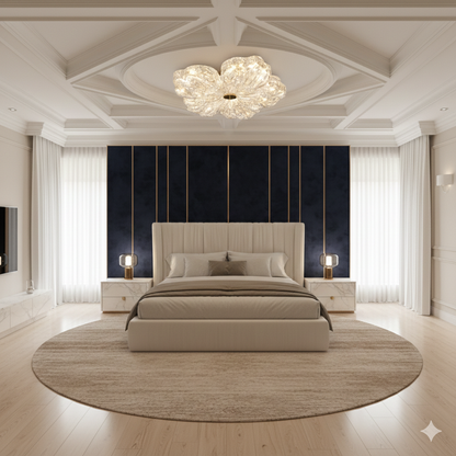 Luxury Gold Foil Resin Ceiling Pendant Lamp – Modern LED Light for Living Room & Bedroom