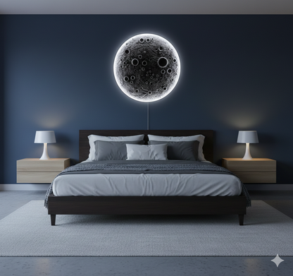 3D Moonlight Wall Mural – LED Lighted Wooden Art for Dreamy Home Decor