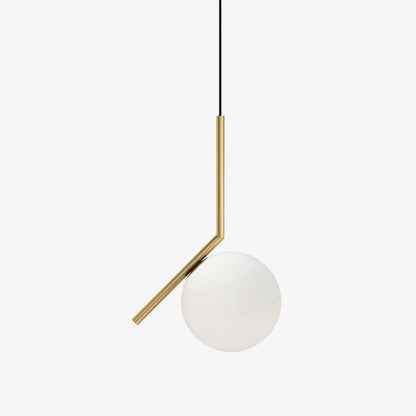 Golden Frosted Glass Globe Pendant Light – Mid-Century Modern Design