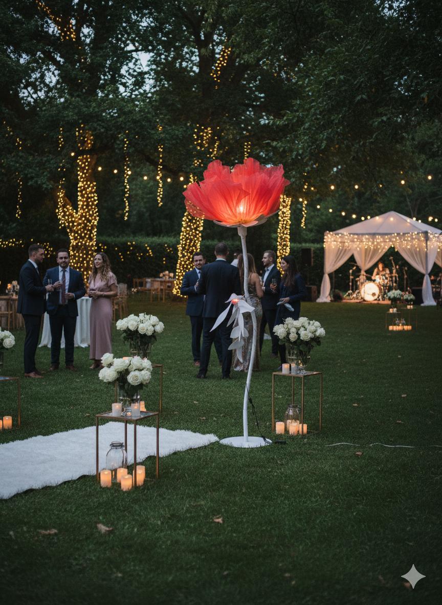 BloomMaster Folding Silk Peony Stand – Giant 3D Collapsible Floral Floor Lamp with Steel Frame