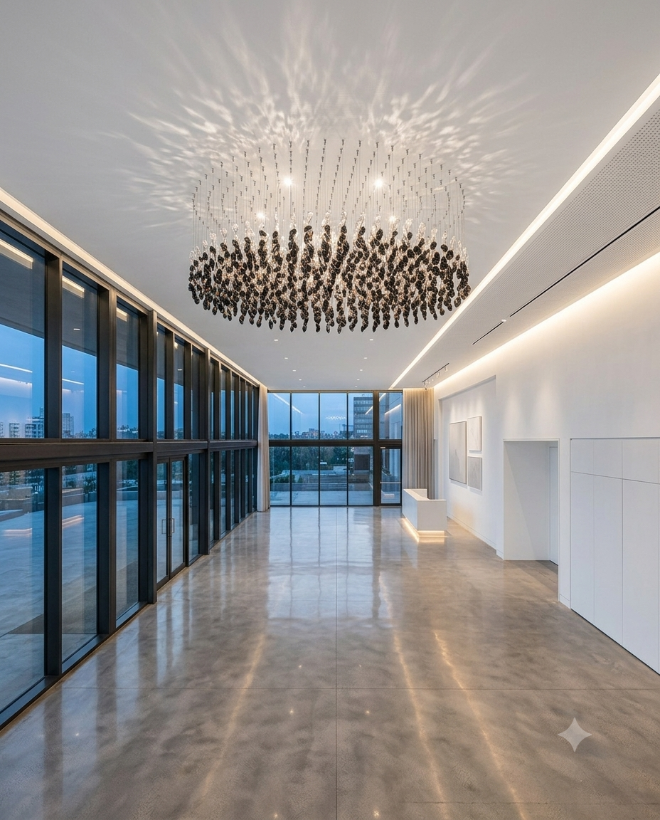 Custom Round Crystal Chandelier | Modern Black & White Dual-Tone Light (1M / 1.2M)⁠