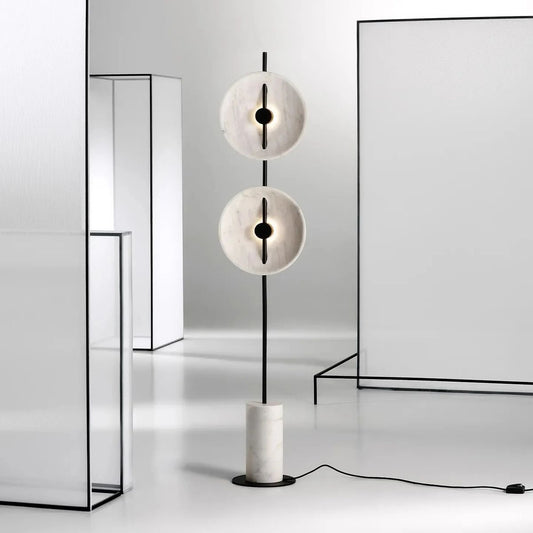 Modern Marvel Double Globe Floor Lamp – Luxury Marble Base Standing Light