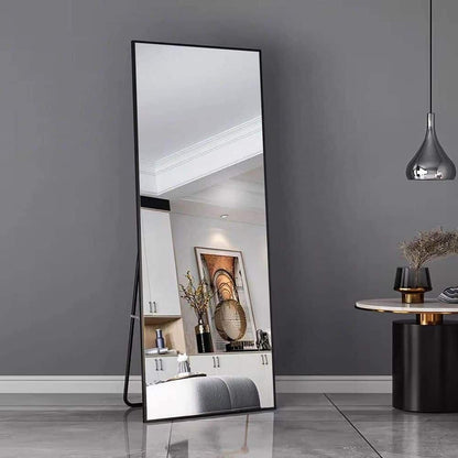 Modern Full Length Standing Floor Mirror 170 × 60 cm – Minimalist Black Frame Dressing Mirror for Bedroom & Living Room