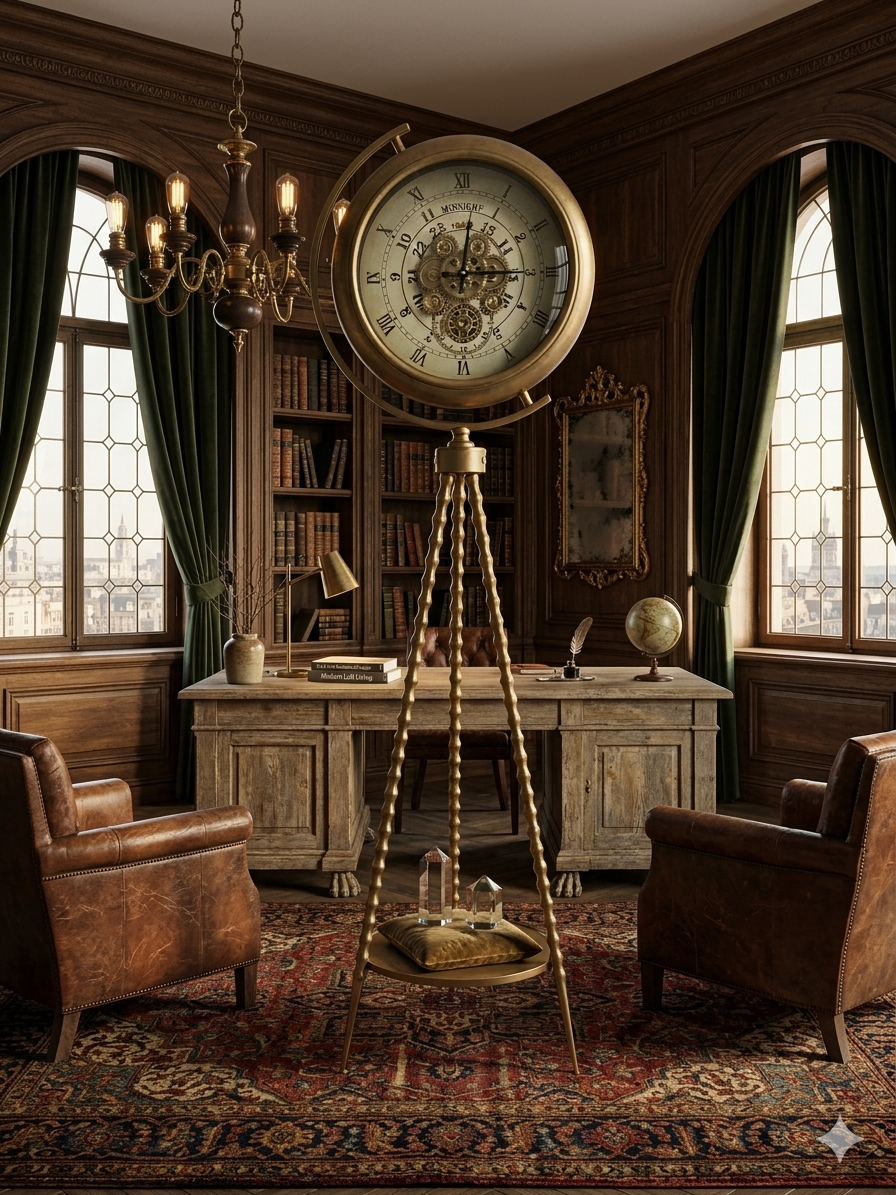 The Gilded Gear Masterpiece Tripod Clock