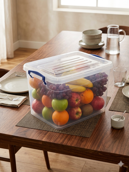 Heavy Duty Multipurpose Storage Box with Wheels – Stackable Plastic Organizer Container