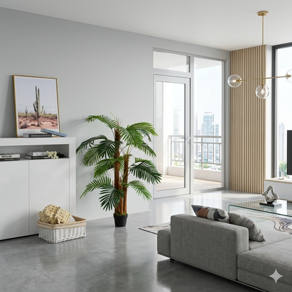 Faux 120cm Multi-Trunk Areca Palm in Modern Apartment Decor