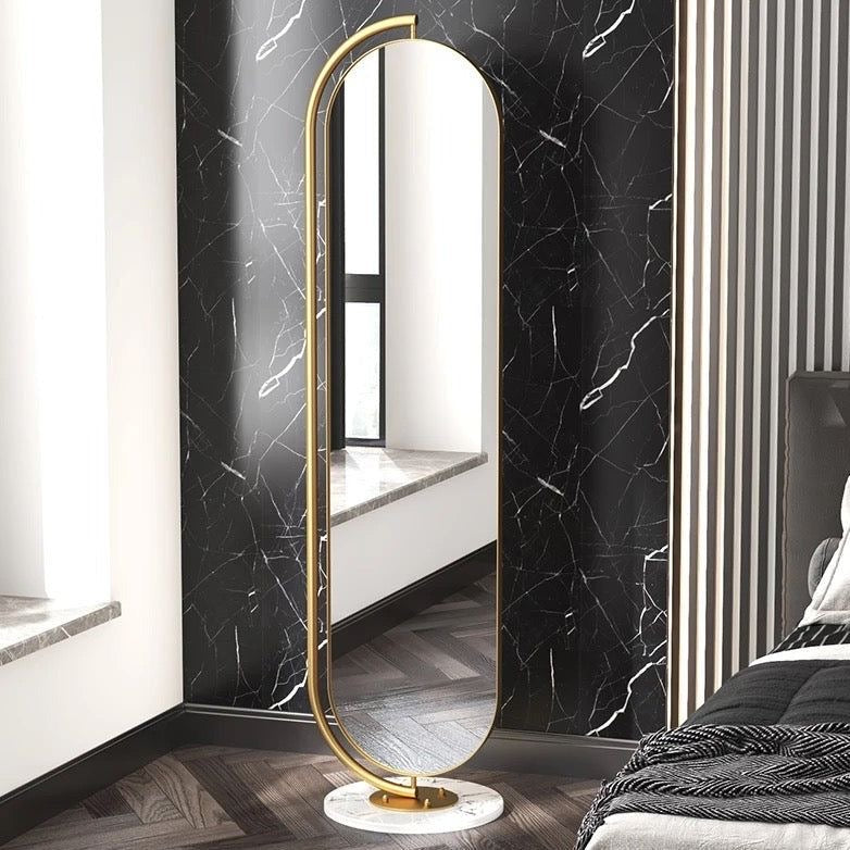The Luxe Pivot: 175cm Rotating Full-Length Floor Mirror & Integrated Valet Stand