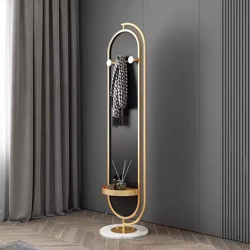 The Luxe Pivot: 175cm Rotating Full-Length Floor Mirror & Integrated Valet Stand