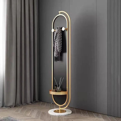 The Luxe Pivot: 175cm Rotating Full-Length Floor Mirror & Integrated Valet Stand