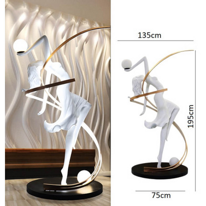 Modern Dancer Floor Sculpture Abstract Female Statue for Luxury Home & Hotel Decor