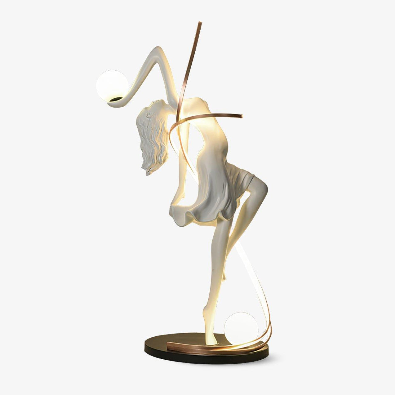 Modern Dancer Floor Sculpture Abstract Female Statue for Luxury Home & Hotel Decor
