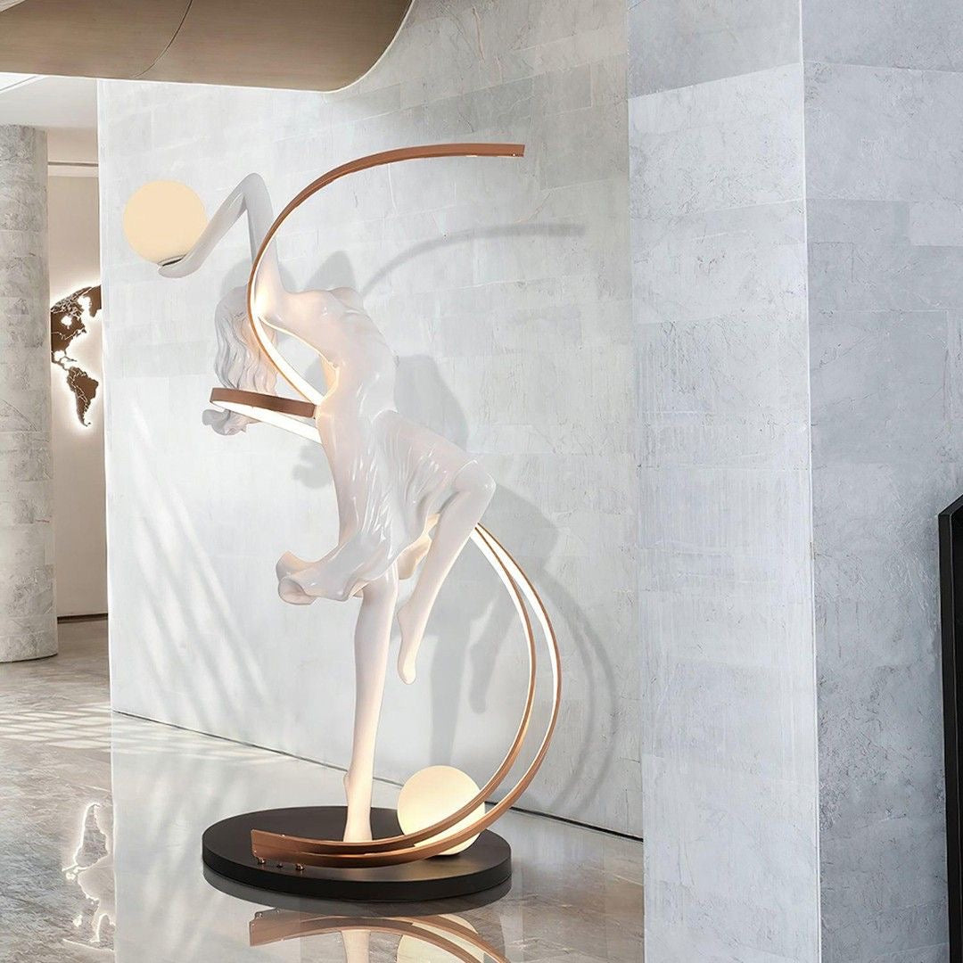 Modern Dancer Floor Sculpture Abstract Female Statue for Luxury Home & Hotel Decor
