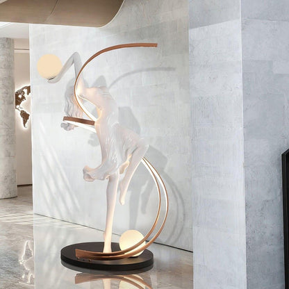Modern Dancer Floor Sculpture Abstract Female Statue for Luxury Home & Hotel Decor