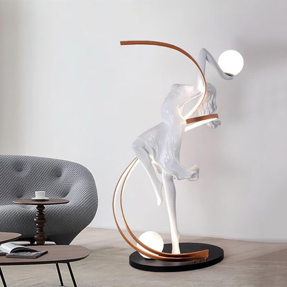 Modern Dancer Floor Sculpture Abstract Female Statue for Luxury Home & Hotel Decor