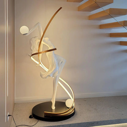 Modern Dancer Floor Sculpture Abstract Female Statue for Luxury Home & Hotel Decor