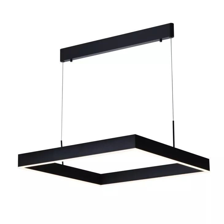 80cm Modern Square LED Pendant Light – Black Minimalist Hanging Lamp for Dining Table & Living Room