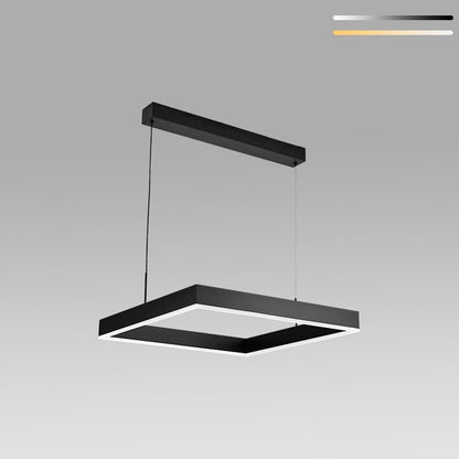 80cm Modern Square LED Pendant Light – Black Minimalist Hanging Lamp for Dining Table & Living Room