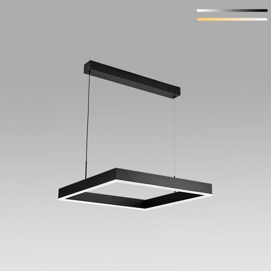 80cm Modern Square LED Pendant Light – Black Minimalist Hanging Lamp for Dining Table & Living Room