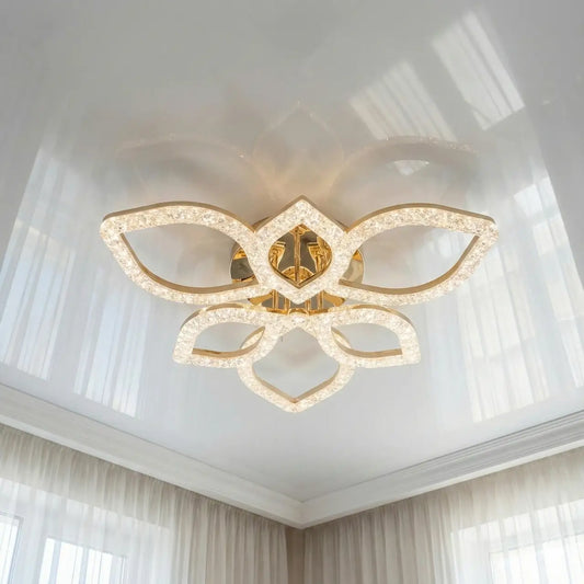 Gold LED Ceiling Lamp – Modern Ceiling Light for Living Room & Bedroom