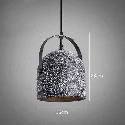 Concrete Pendant Light – Modern Industrial Hanging Ceiling Lamp with E27 Holder