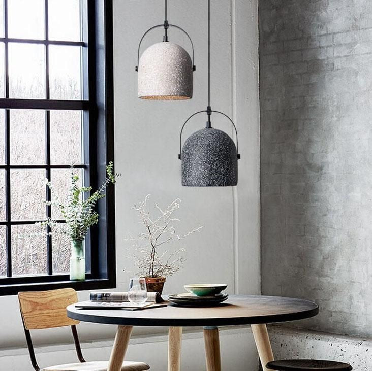 Concrete Pendant Light – Modern Industrial Hanging Ceiling Lamp with E27 Holder