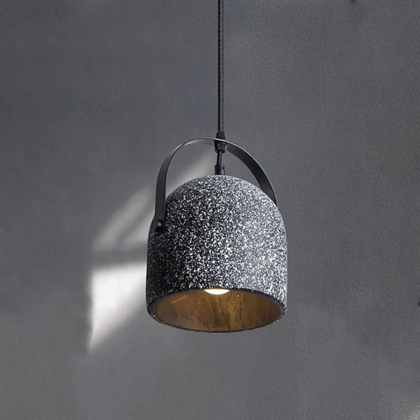 Concrete Pendant Light – Modern Industrial Hanging Ceiling Lamp with E27 Holder
