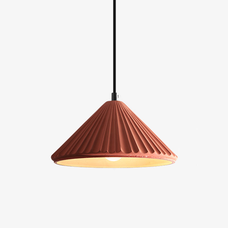 Vintage Cement Pendant Light – Industrial Hanging Ceiling Lamp in Gray & Orange