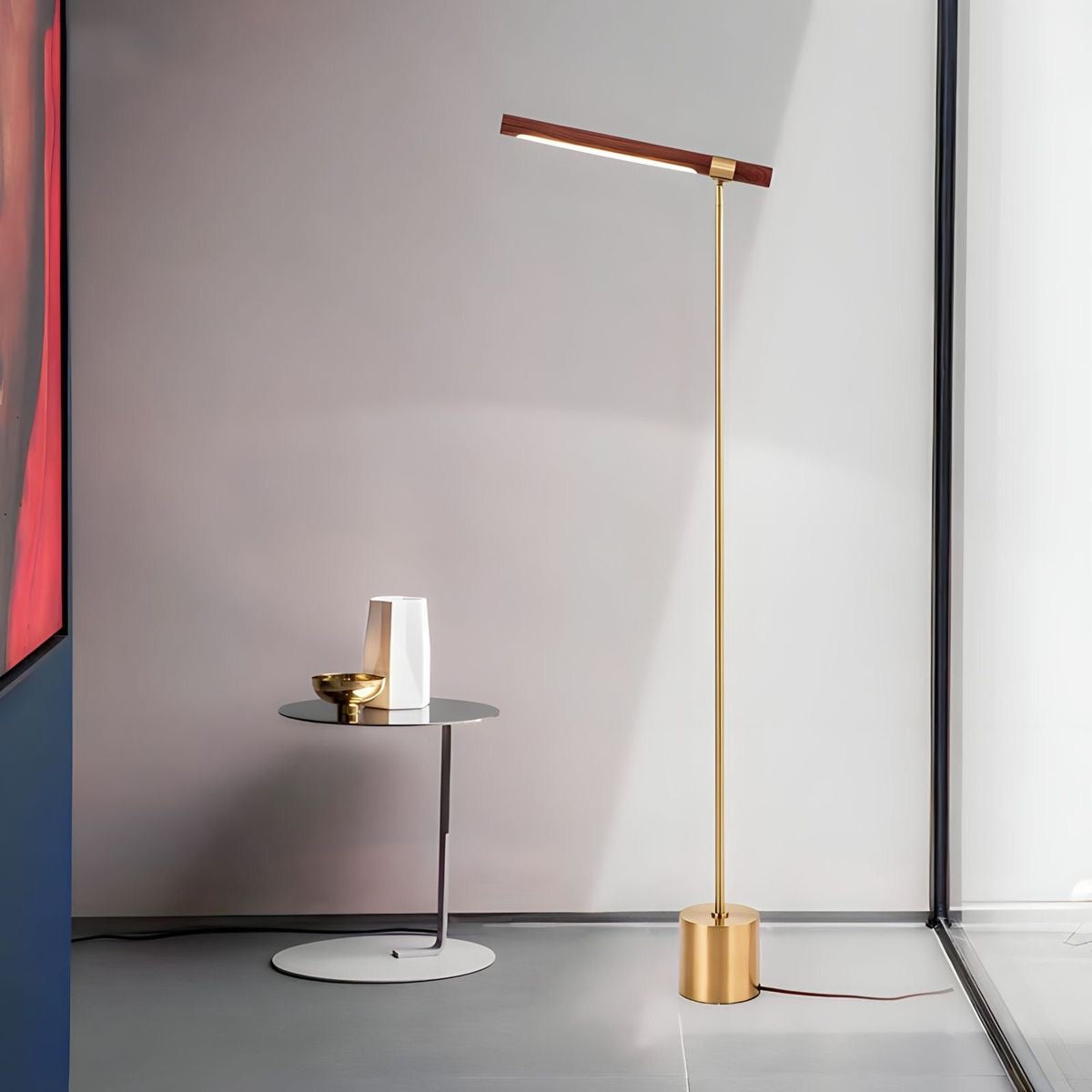 Luxury Gold LED Floor Lamp – Modern Slim Standing Reading Light