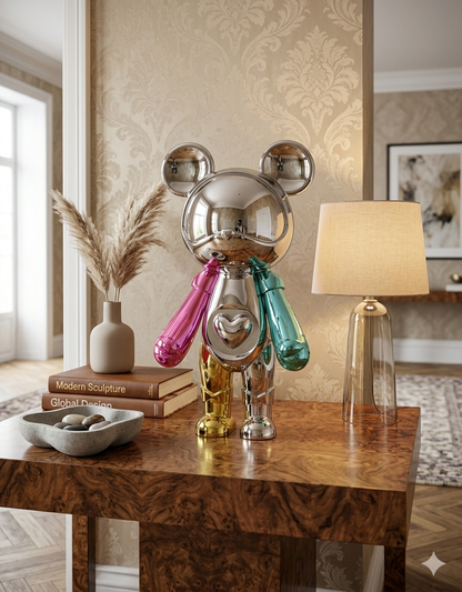 Modern Multicolor Bear Sculpture Lamp – Luxury Decorative Art Collection And Gifting