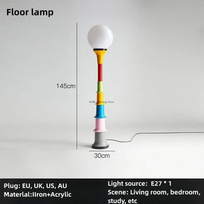 Color Pop Floor Lamp – Modern Artistic Standing Lamp with Globe Light