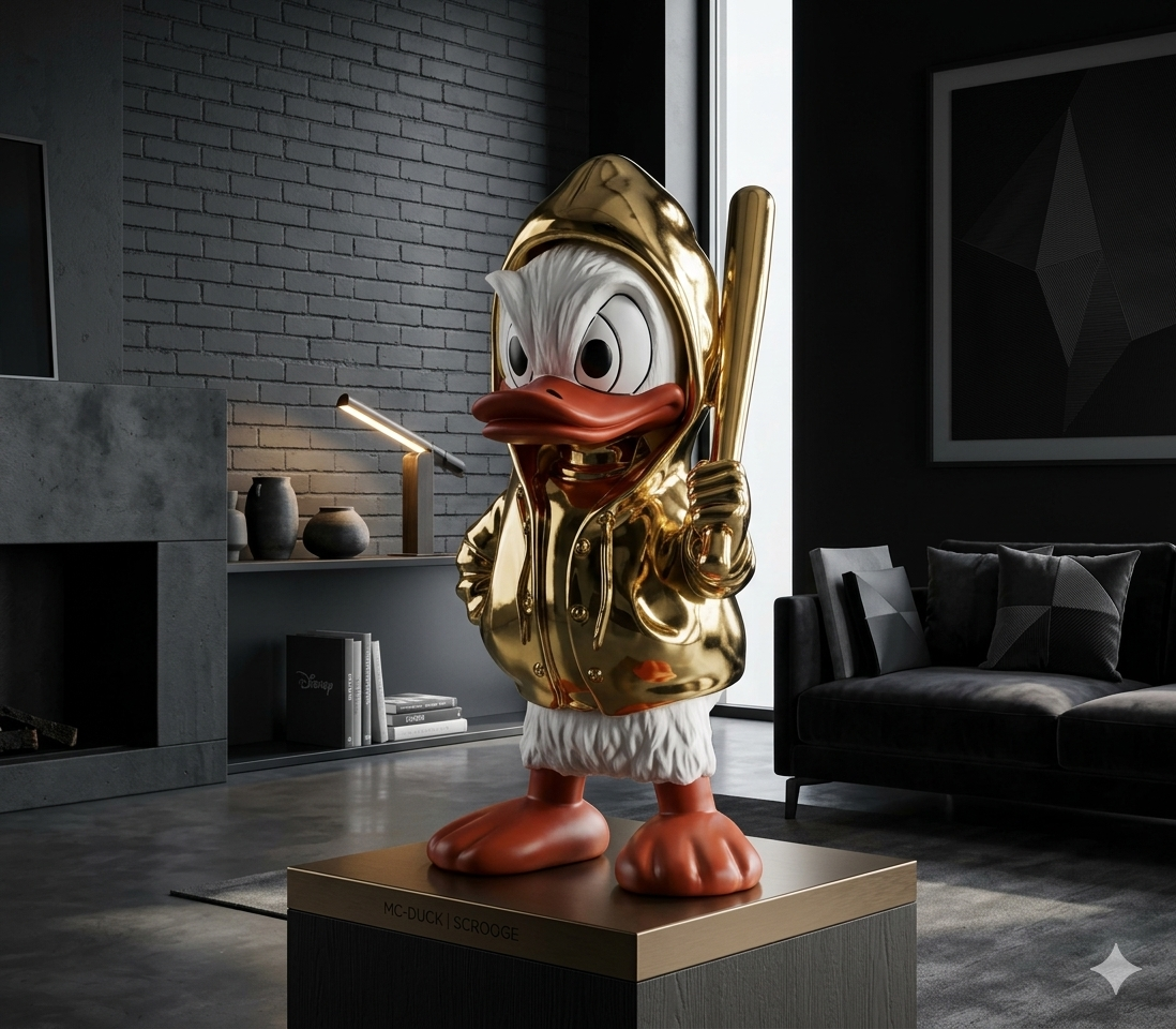 Luxury Duck Gift Sculpture Décor – Modern Gold Character Statue for Home & Office