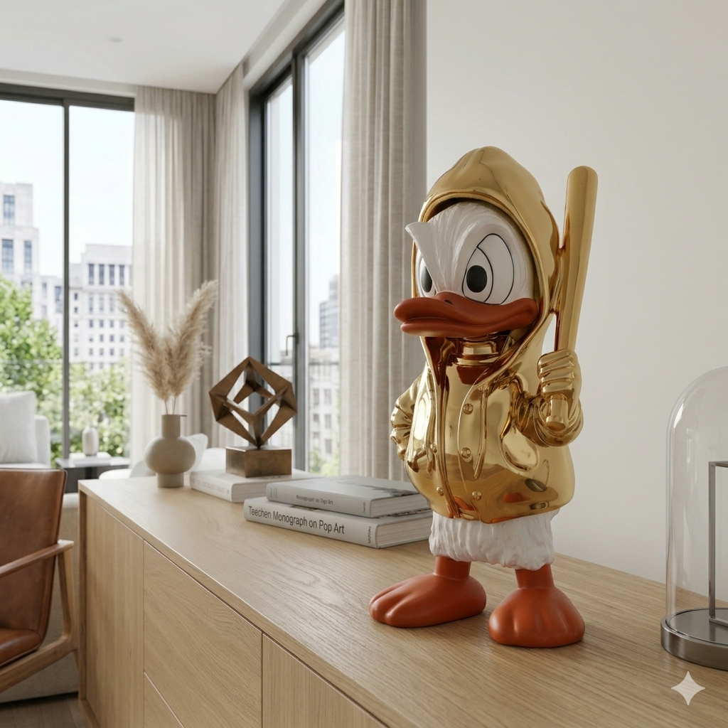 Luxury Duck Gift Sculpture Décor – Modern Gold Character Statue for Home & Office