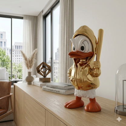 Luxury Duck Gift Sculpture Décor – Modern Gold Character Statue for Home & Office