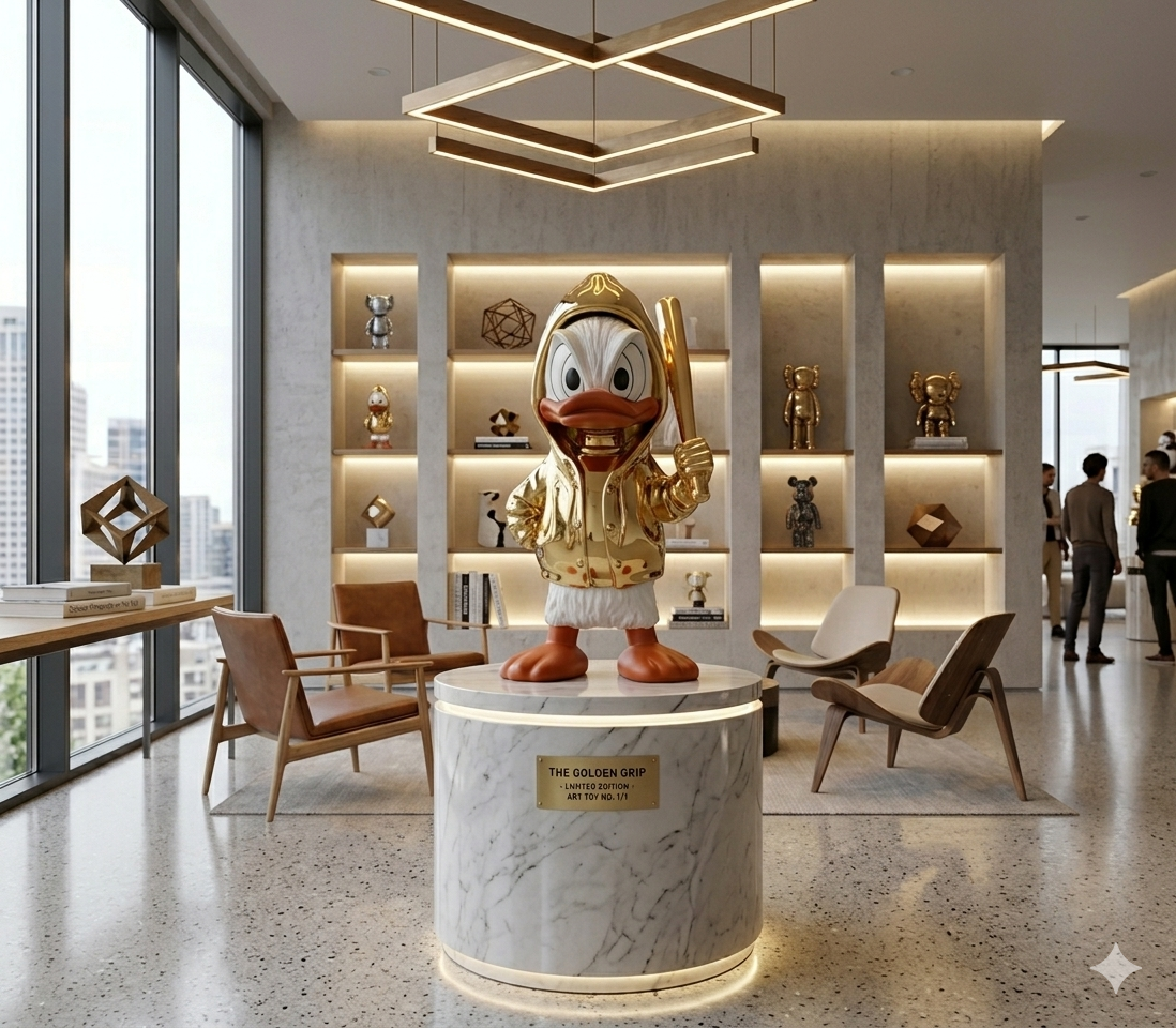 Luxury Duck Gift Sculpture Décor – Modern Gold Character Statue for Home & Office