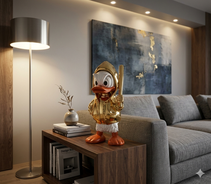 Luxury Duck Gift Sculpture Décor – Modern Gold Character Statue for Home & Office