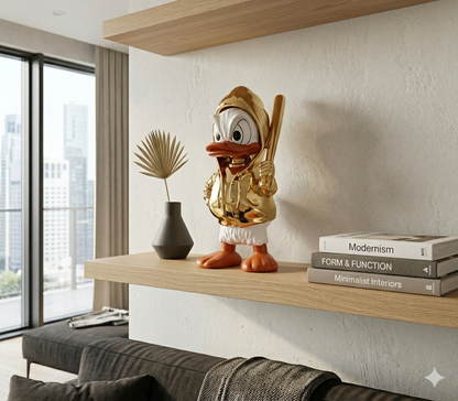 Luxury Duck Gift Sculpture Décor – Modern Gold Character Statue for Home & Office