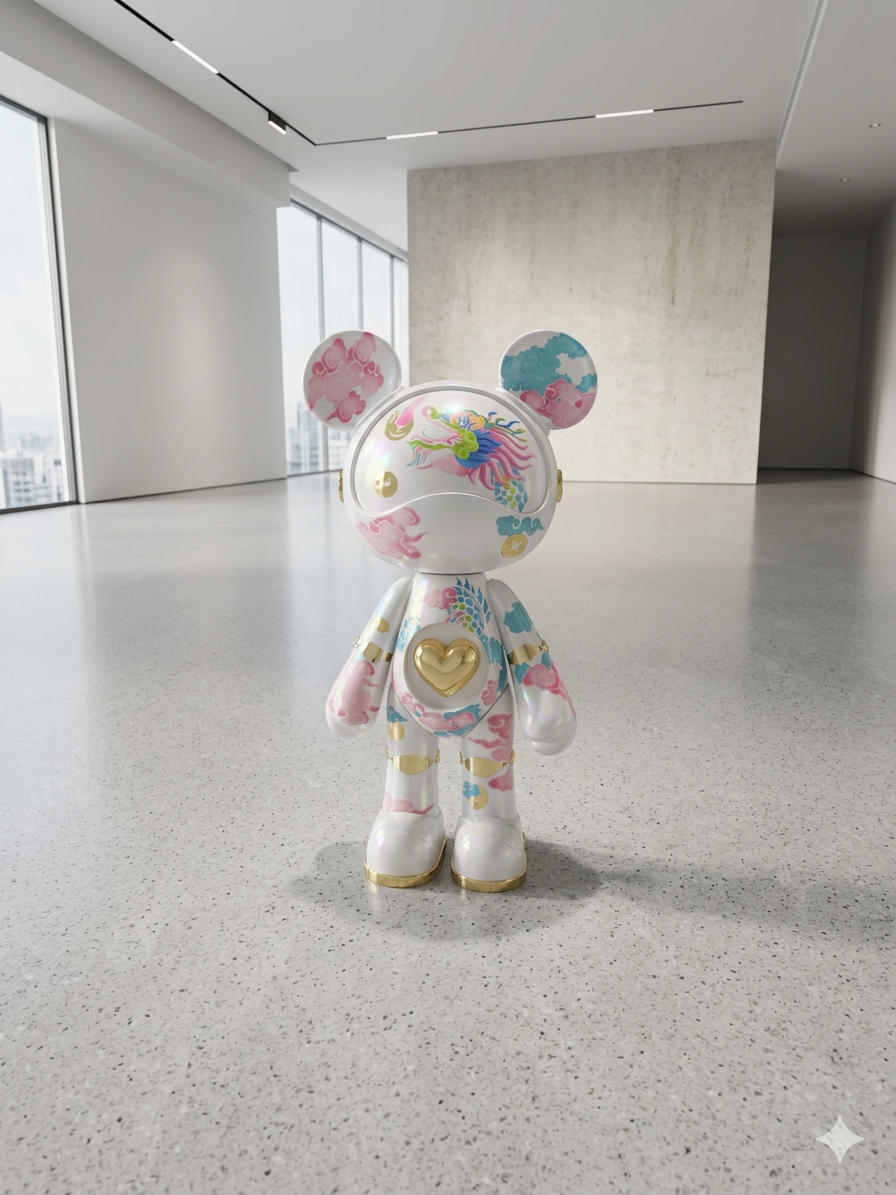 Iridescent Acrylic Bear Sculpture: Exquisitely Made Gift Item