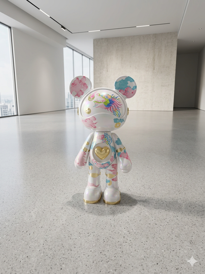 Iridescent Acrylic Bear Sculpture: Exquisitely Made Gift Item