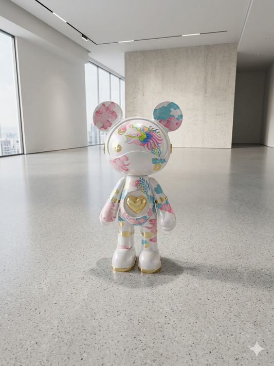 Iridescent Acrylic Bear Sculpture: Exquisitely Made Gift Item