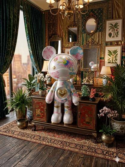 Iridescent Acrylic Bear Sculpture: Exquisitely Made Gift Item