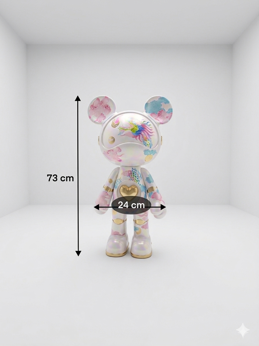 Iridescent Acrylic Bear Sculpture: Exquisitely Made Gift Item