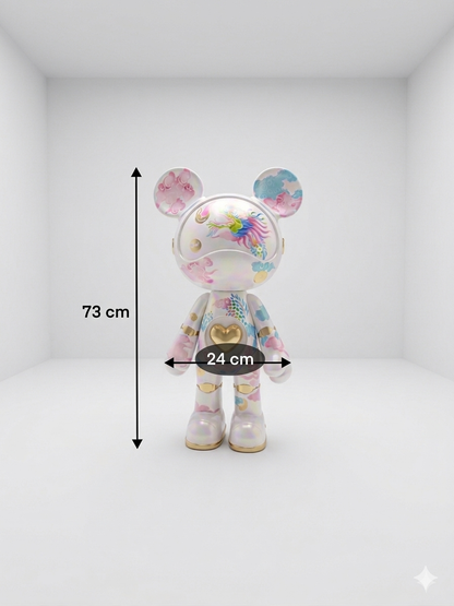 Iridescent Acrylic Bear Sculpture: Exquisitely Made Gift Item