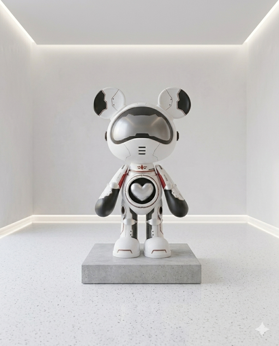 Premium Acrylic Space Robot Art Toy, Modern Kids Room Decor & Collectible Designer Gift