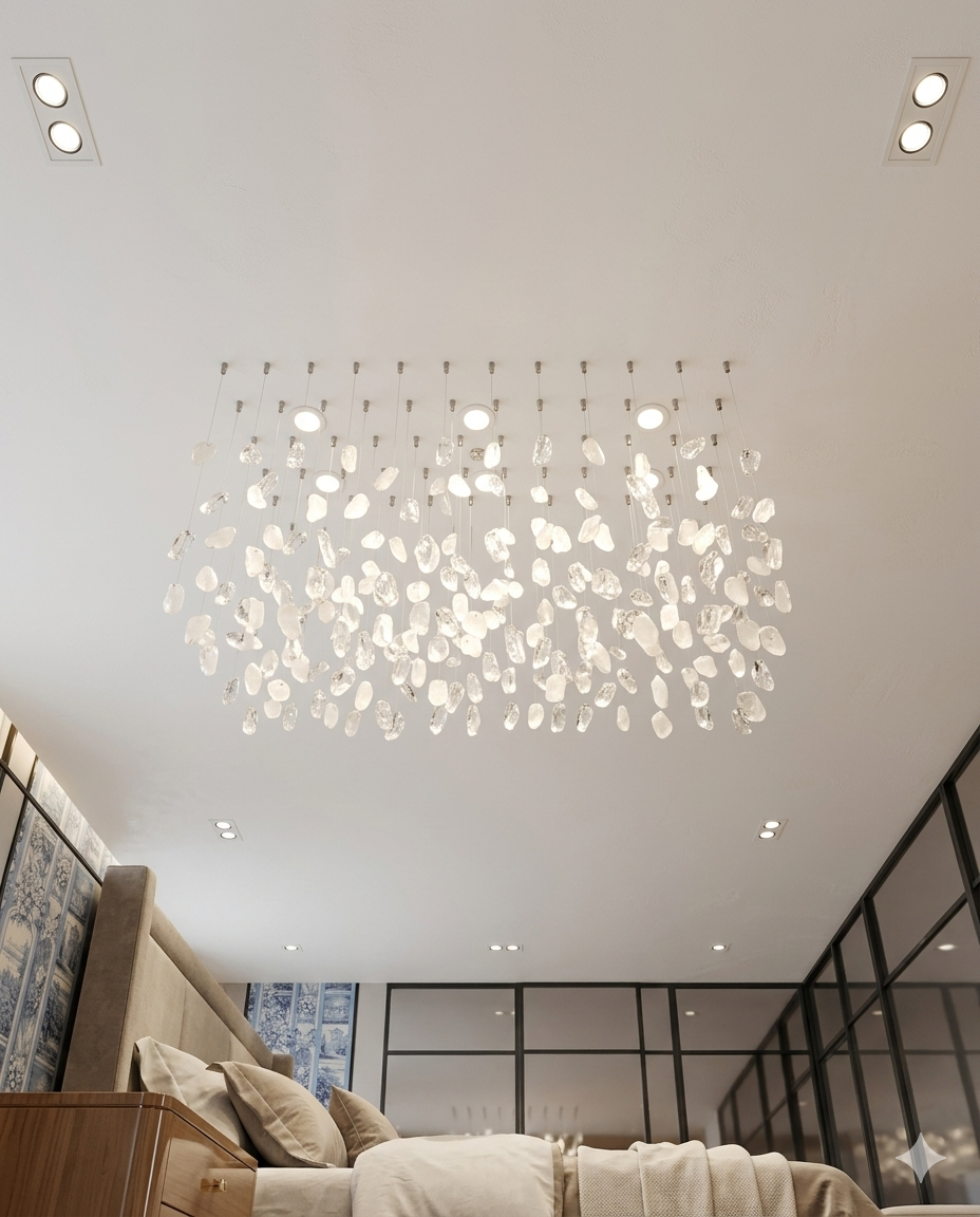 Modern Rectangular Crystal Chandelier for Dining Room - 1 Meter LED