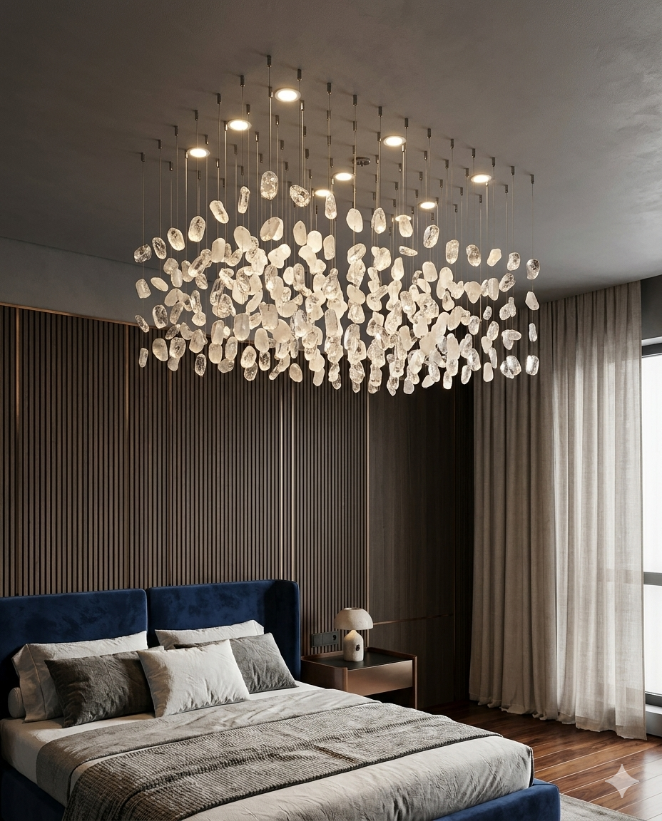 Modern Rectangular Crystal Chandelier for Dining Room - 1 Meter LED