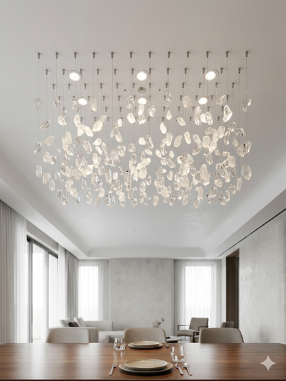 Modern Rectangular Crystal Chandelier for Dining Room - 1 Meter LED