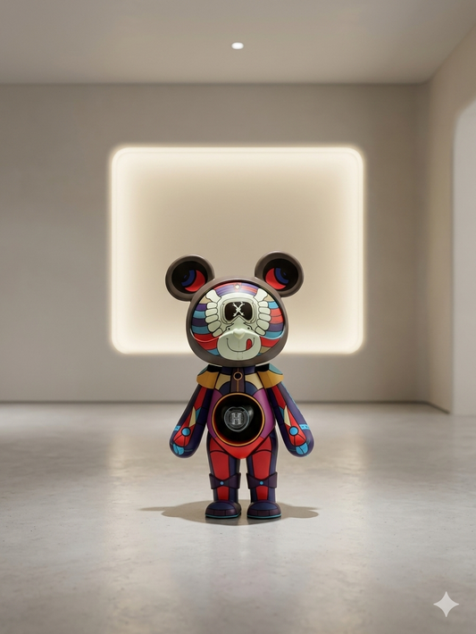 Luxury Multicolor Acrylic Bear Sculpture – Artistic Designer Statement Piece for Modern Décor & Gifts